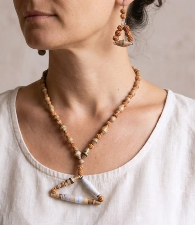 Rudraksha Kolye Küpe Seti